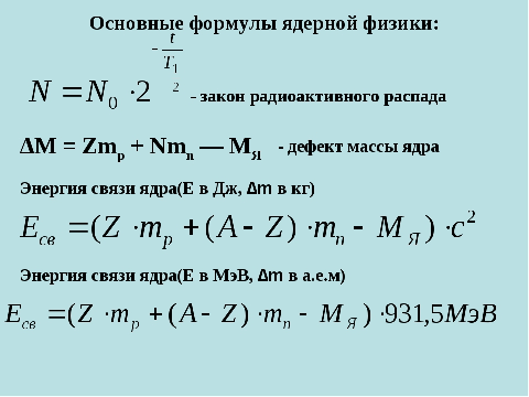 формулы физики ОПТИКА, КВАНТОВАЯ ФИЗИКА, АТОМНАЯ ФИЗИКА | Материал для подготовки к ЕГЭ (ГИА) по физике (11 класс) на тему: | Образовательная социальная сеть